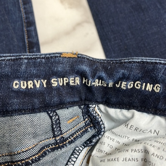 American Eagle NE(X)T Level Stretch Curvy Super High Rise Dark Wash Jegging 00 - Picture 5 of 6